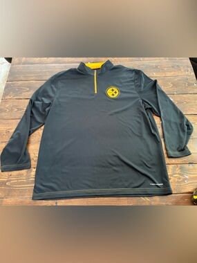 **PITTSBURGH STEELERS** Black & Gold Quarter-Zip Pullover w/Sports Crest 2XL
XXL